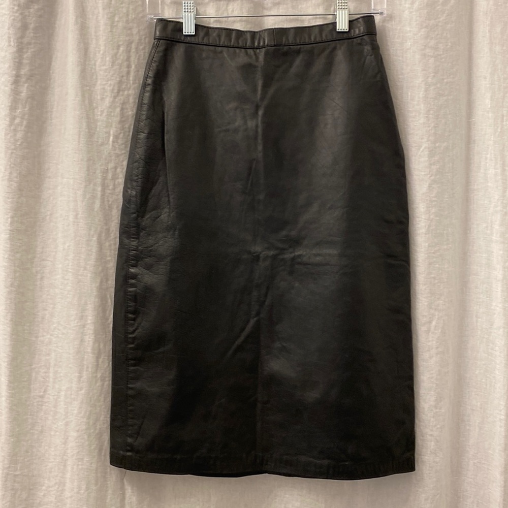 Vintage Leather Pencil Skirt -- Excellent Condition Size 10